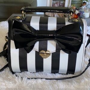 Betsey Johnson Large Bow Top Handle Crossbody